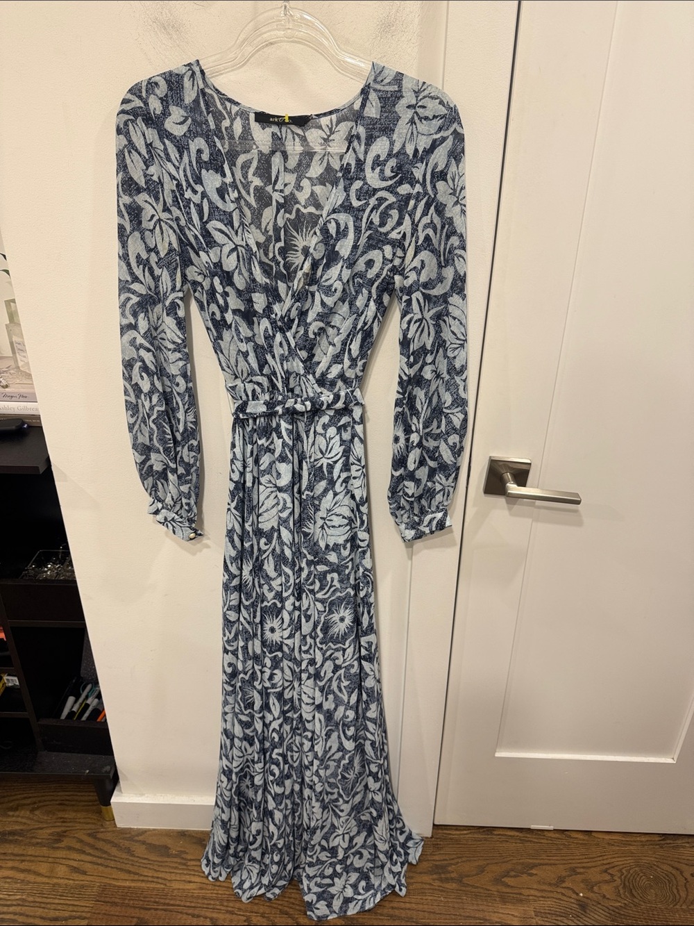 Ark & Co Blue Floral Wrap Maxi Dress